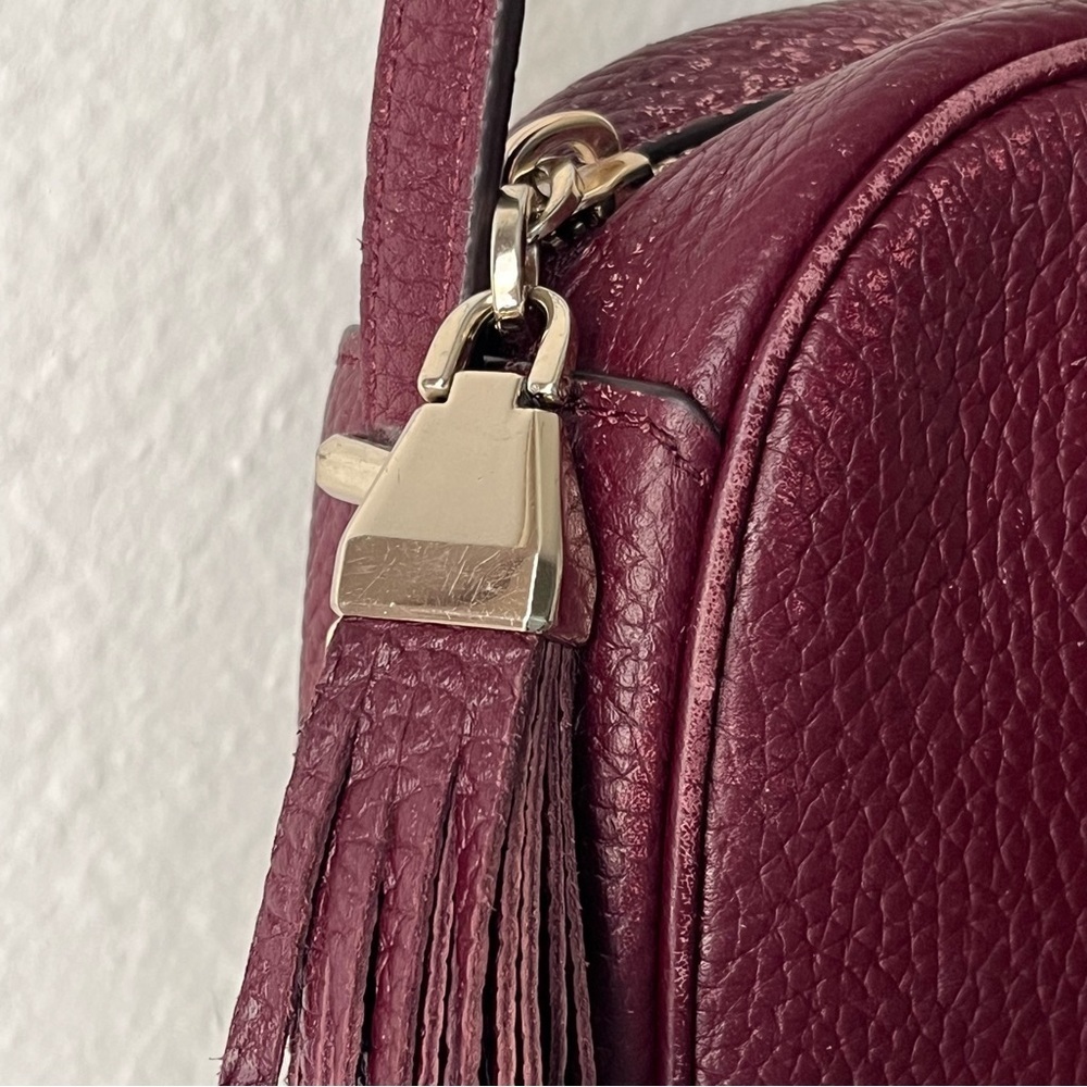 Kate Spade Pebbled Leather Crossbody Should Purse Bag-Burgundy/Maroon-Preppy-Wmn - Picture 4 of 15